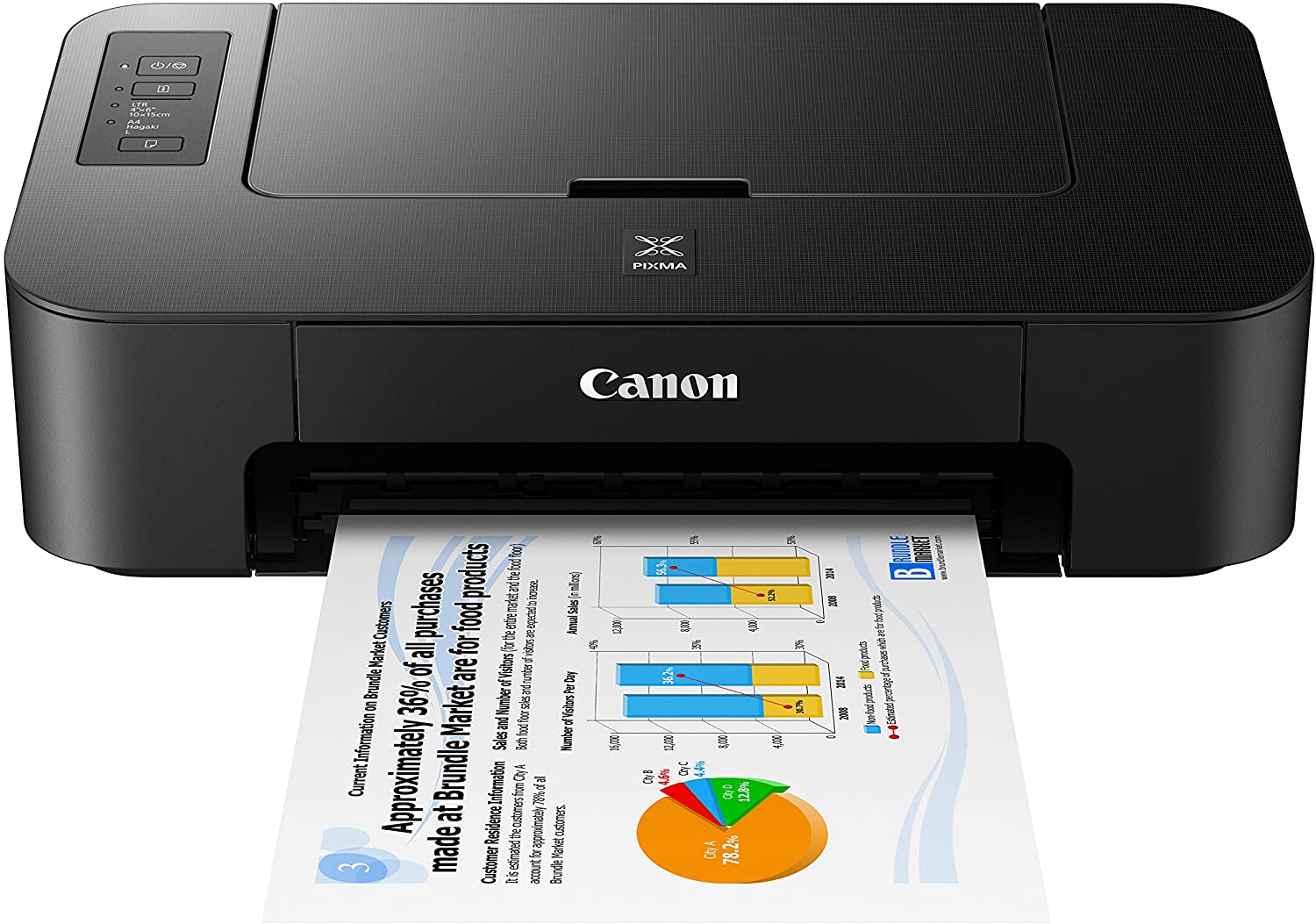 Canon TS202 Inkjet Photo Printer, Black Canon TS202 Inkjet Photo Printer, Black
